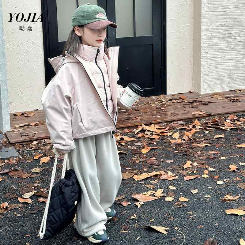 子供用ダウンジャケット ガールズ 冬用 防寒 アウター 三合一 撥水 ジャケット 女の子 キッズ 子供服 上着 ピンク系 杏色 100cm 110cm 120cm 130cm 140cm 150cm 160cm 10,277円