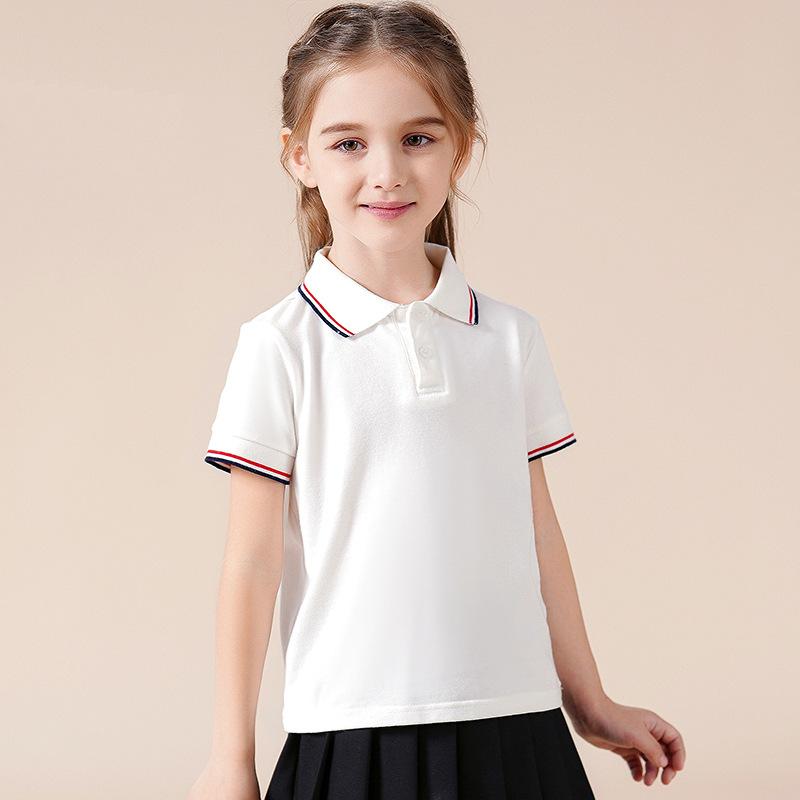 Tシャツ ガールズ 半袖 キッズ 女の子 子供服 ポロシャツ ワンピース 綿100% 吸湿速乾 通学着 幼稚園 保育園 小学生 普段着 スポーツ 運動着 白 紺 ピンク系