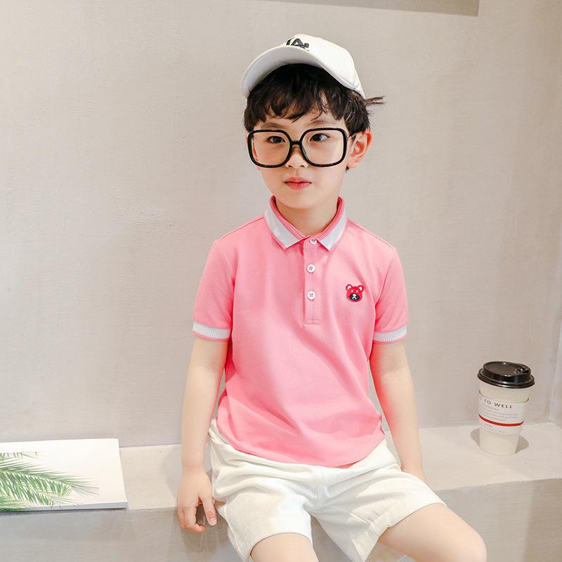 子供服 ポロシャツ 半袖 Tシャツ 男女兼用 ピュアコットン 格子柄 かわいい カジュアル スタイル 普段使い 部屋着 白 黒 ピンク系