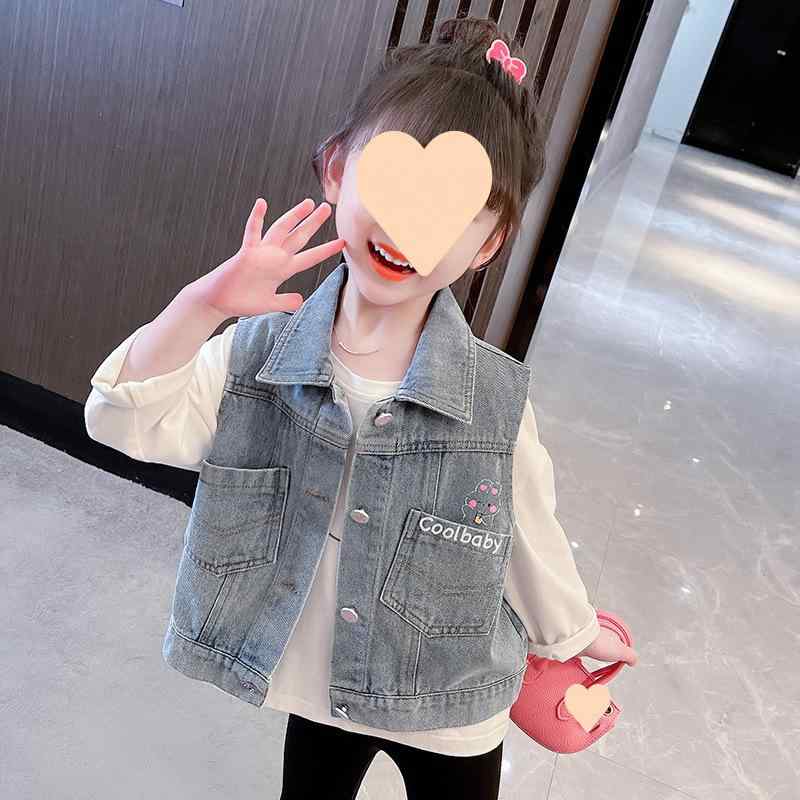 子供服 女の子 デニムベスト 春秋 子供 ベスト おしゃれ 春 アウター 子供服 デニム ジャケット