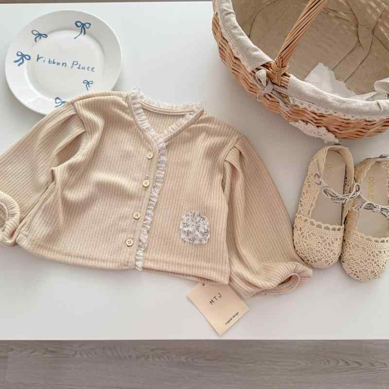 子供服 女の子 春物レース花柄カーディガン キッズ 姫系 幼児 上着 90cm 100cm 110cm 120cm 130cm 140cm かわいい おしゃれ着 お出かけ着