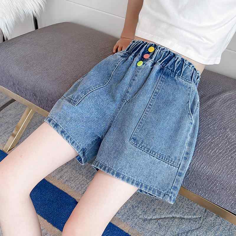 子供服 デニムショートパンツ 女の子 夏 大学生 韓国風 薄手 短パン ホットパンツ 普段使い 通学着 ブルー