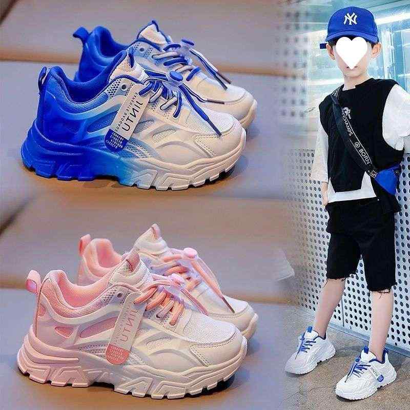 子供靴 キッズ スニーカー 子供 女の子 男の子 運動靴 通学 幼稚園 小学生 メッシュ 通気性 軽量 滑り止め スポーツシューズ ランニングシューズ ブルー ピンク系 ホワイト ベージュ カーキ オレンジ 秋