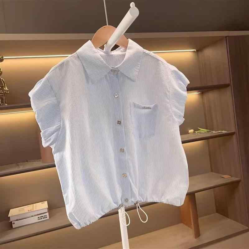 子供服 女の子 半袖シャツ ショートパンツ セットアップ 夏服 中学生 大学生 ストライプ柄 薄手 通学 普段使い 4,523円