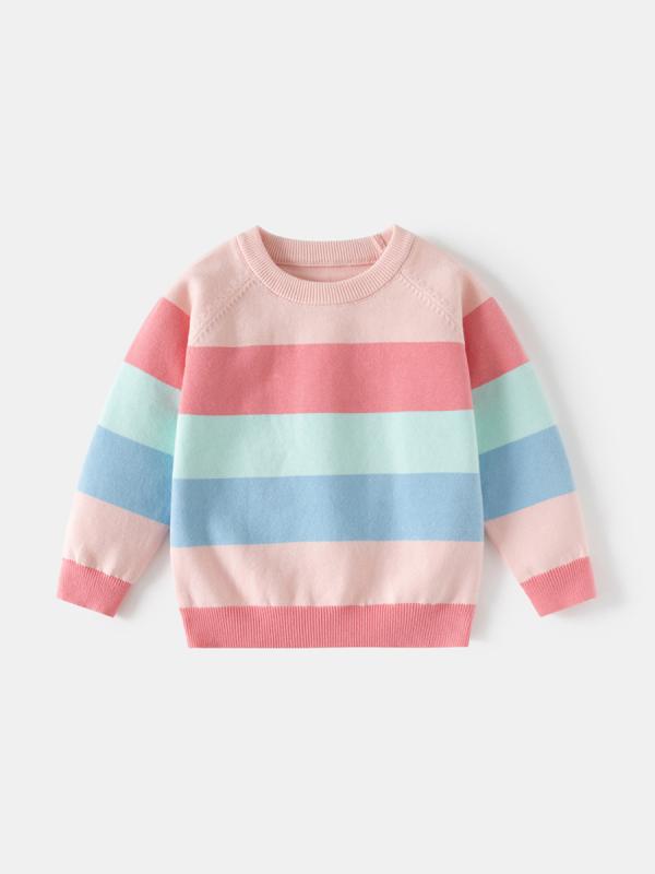 子供服 女の子 ニット トップス ストライプ柄 カットソー ベビー 長袖 セーター 綿100% 春秋 4,415円