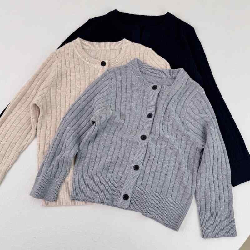 子供服 ニットカーディガン ベビー服 ウール セーター 丸首 長袖 アウター 秋冬 春 かわいい 普段使い グレー 杏色 80cm 90cm 100cm 110cm 120cm 130cm 140cm 150cm 160cm 4,519円