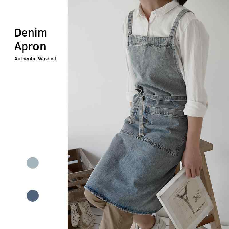 エプロン 男性用 女性用 全棉 帆布 厚手 デニム 防汚 家庭用 キッチン 制服 仕事着
