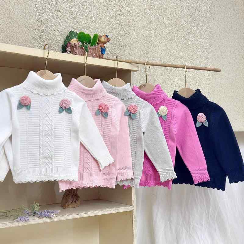 ニット・セーター ガールズ 子供 中大童 高齢 厚手 プリンセス風 無地 長袖 トップス カットソー 保温性 通気性 肌触り良い コットン ブラック ピンク系 ホワイト カラメル色 110 120 4,802円
