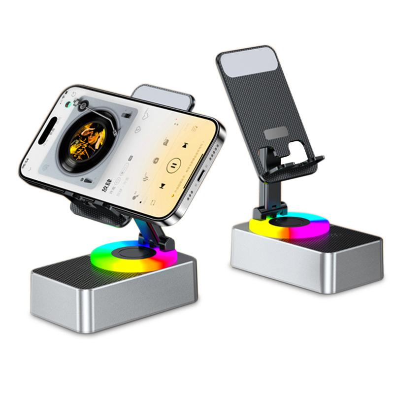 スマホスタンド スピーカー付き 卓上 スマートフォン ホルダー 多機能 ポータブル 角度調整可能 携帯充電可能