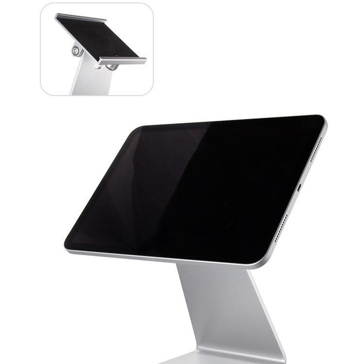 タブレット スタンド POS レジ 会計 防犯 盗難防止 展示 人面認証 卓上 アルミ合金製 角度調整 回転可能｜シャドーテール