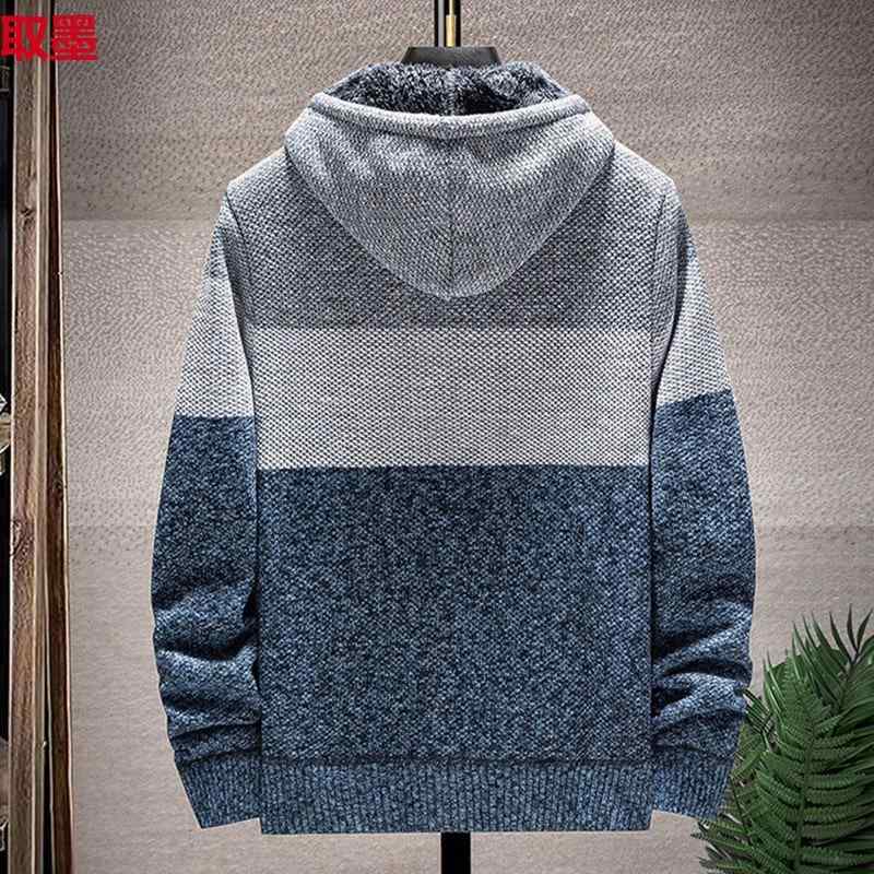 ニット カーディガン メンズ 秋冬 裏起毛 厚手 ジップアップ パーカー 男性用 トップス 防寒 普段使い デート ビジネス オフィス カジュアル スタイル ネイビー ブルー レッド M L XL 2XL 3XL 4XL 4,376円