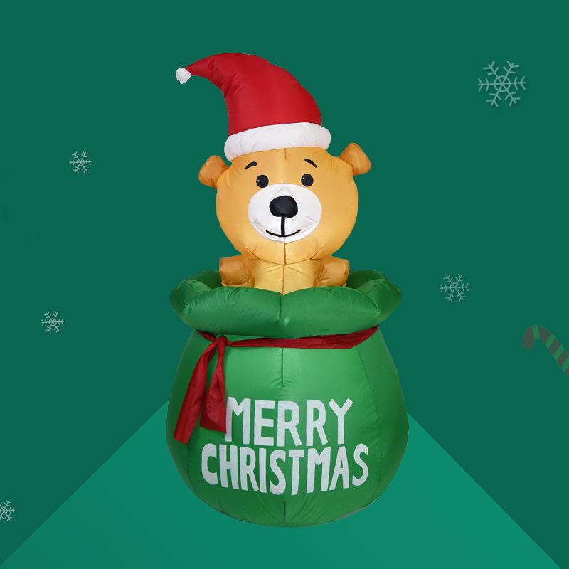 クリスマス エアブロウ 光る 差し上げ物ボックス席 ベア クリスマス 庭 飾りつけ ポリエステル 美式