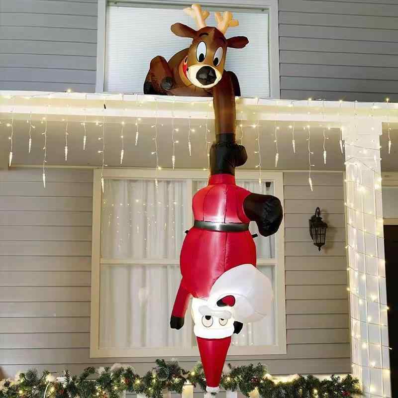 クリスマス 飾りつけ LED 発しる 馴鹿 聖ニコラス 大気圏見せびらかす ふくれ上がる式 ポリエステル 美式 でき事 寄りあい