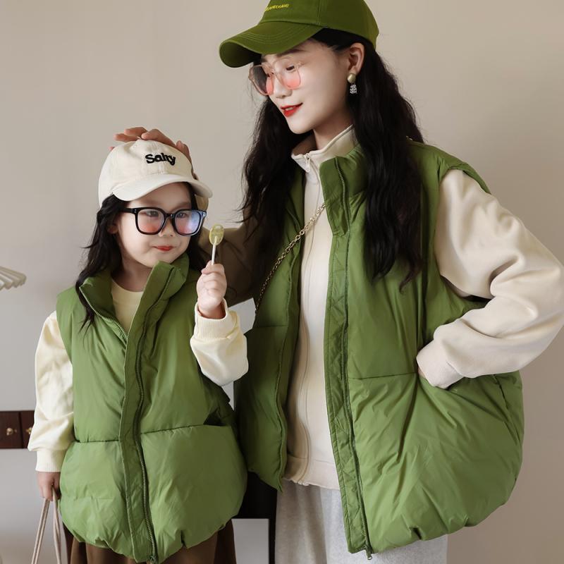 子供服 中綿ベスト 秋冬 キッズ 男女兼用 親子コーデ あったか アウター 防寒 チョッキ 110cm 120cm 130cm 140cm 150cm 160cm 170cm