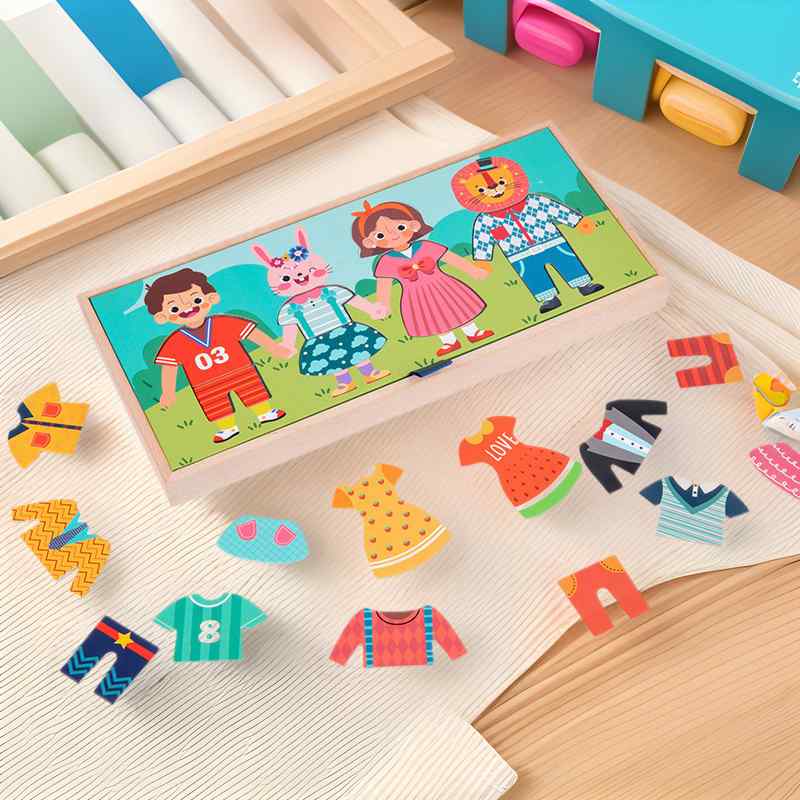 おもちゃ 木製着せ替えパズル 女の子 知育玩具 モンテッソーリ教具 幼児 ブロック 積み木