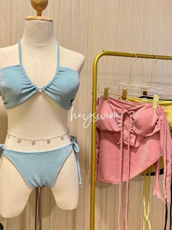 水着 レディース ビキニ 3点セット ラッシュガード 体系カバー セパレート スイムウェア 体型カバー 温泉 海水浴 リゾート 旅行 黄色 黒 青 ピンク 4,920円