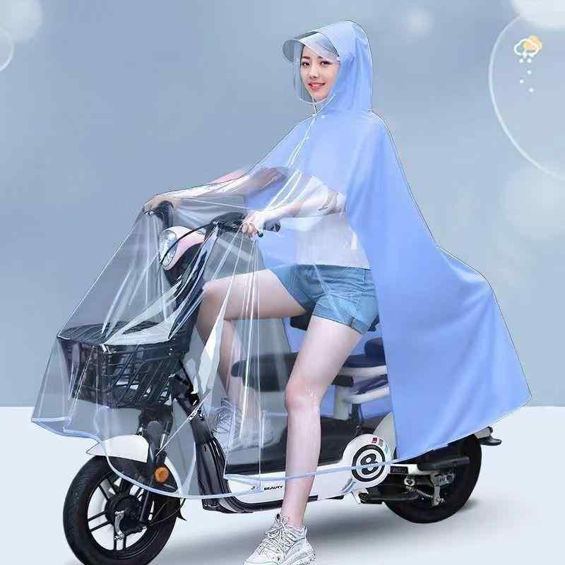 レインコート 電動自転車 レディース メンズ 厚手 防水 防暴雨 2人乗り 3人乗り クリームカラー 大きいサイズ 雨具 雨対策 海洋ブルー ロマンチックパープル エレガントピンク 4XL 5XL 6XL 8XL 9XL