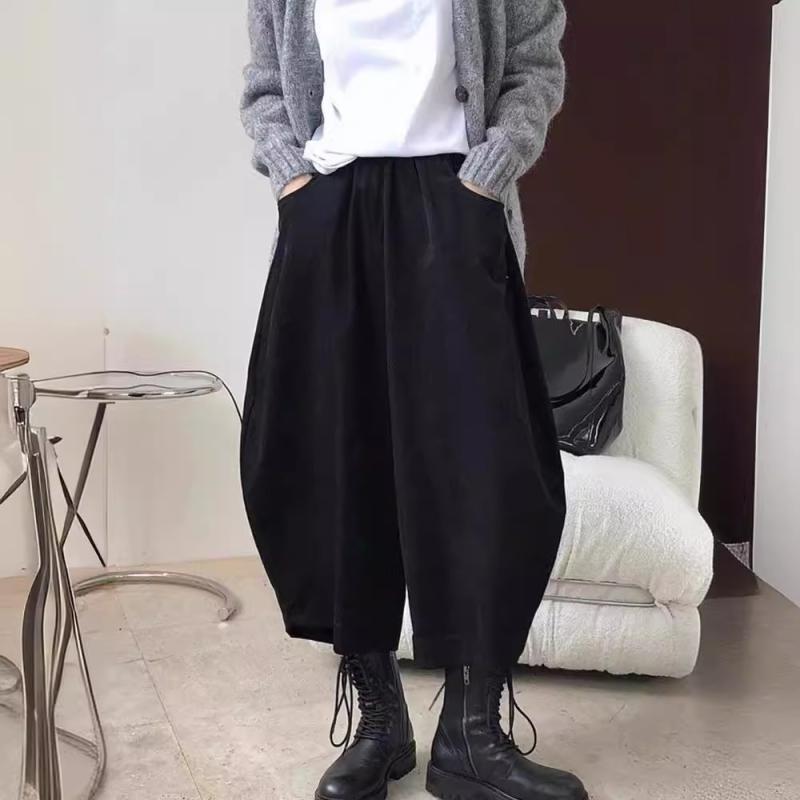 パンツ レディース 春夏 高腰 ワイドレッグ サルエルパンツ カジュアルパンツ ゆったり ドローストリング 9分丈 黒 ブラウン ブルー ベージュ グリーン コーヒー ワインレッド 綿70% 通勤