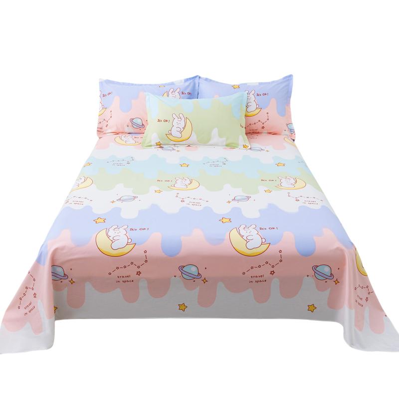 寝具カバーセット シングルサイズ 学生寮用サイズ 綿100% ベッドシーツ & 枕カバー 花柄プリント 柔らかい肌触り 吸湿性 通気性
