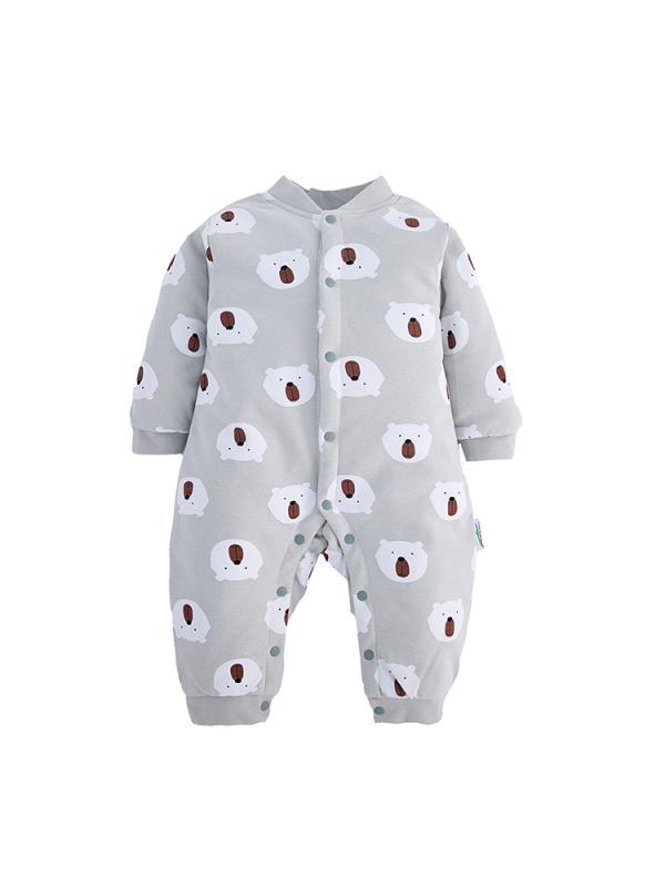 ベビー服 新生児 コットン カバーオール ロンパース ジャンプスーツ 厚手 防寒 保温 乳幼児 男の子 女の子 兼用 普段使い