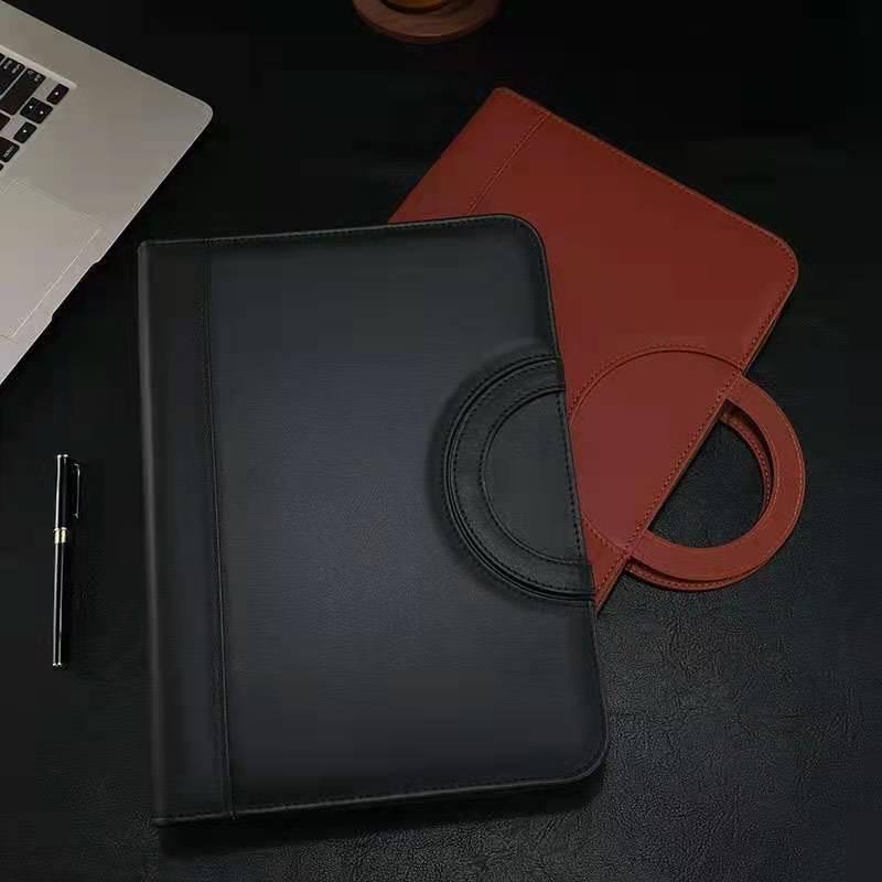 ファイル A4 バインダー バッグ レザー 書類ケース ジッパー付き 多機能 事務用品 クリップボード 販促品 ブラウン ブラック 便箋 資料袋 電卓 4,263円