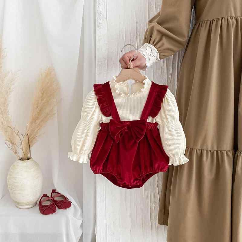 ベビー服 女の子 ロンパース 春秋 新生児 カバーオール コットン 長袖 かわいい 満月祝い 百日祝い 赤ちゃん 乳幼児 おしゃれ 66cm 73cm 80cm 90cm レッド