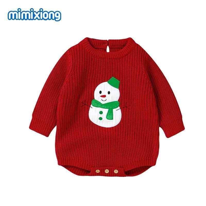 ベビー服 ロンパース 秋冬 クリスマス ニット 長袖 赤ちゃん 乳幼児 カバーオール かわいい クリスマス柄 刺繍 あったか