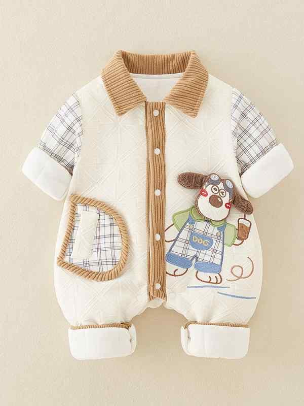 ベビー服 秋冬 厚手 カバーオール 男の子 綿 パジャマ 赤ちゃん あったか ロンパース 66cm 73cm 80cm 90cm 100cm