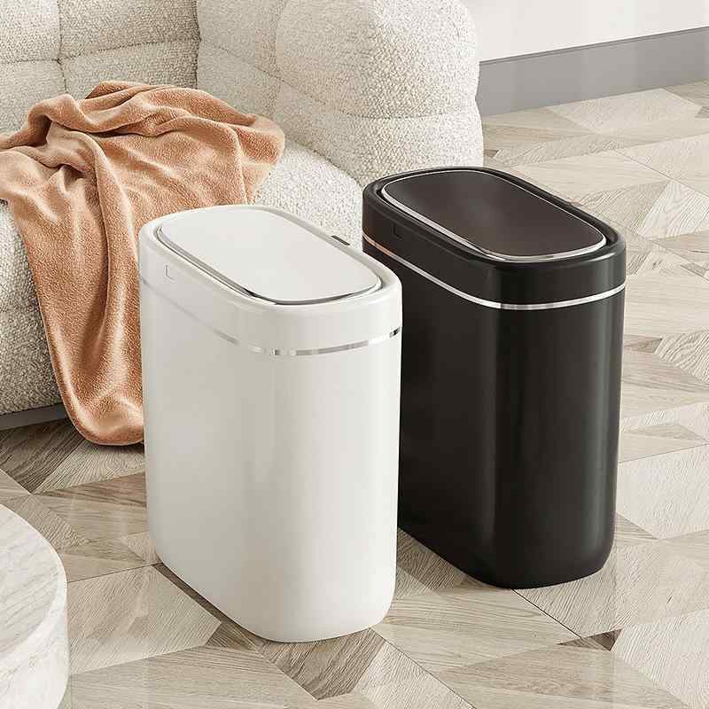 ゴミ箱 スマートゴミ箱 大容量 5～8L ABS+PP製 自動開閉 ふた付き センサー式 電池式/充電式 リビング/寝室/オフィス/ホテル/キッチン/屋外用 多分別 白銀色/黒銀色/クリーム銀色
