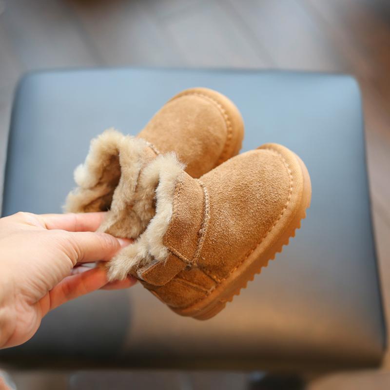 ベビー キッズ 雪地靴 冬用 幼児 子供 スノーブーツ 裏起毛 撥水 保温 滑り止め 男の子 女の子 普段使い ブラウン ブラック画像