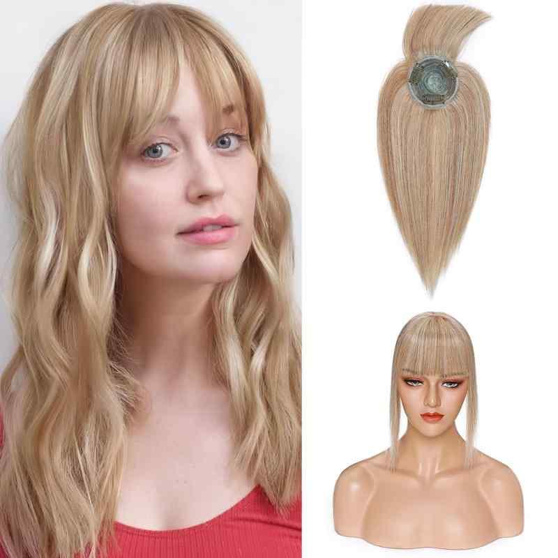 ウィッグ レディース ヘアピース 女性用 12P613 真人髪 8寸 10寸 人毛 医療用 円形 T形 トップピース 部分ウィッグ つむじ付き おしゃれ 自然 ファッション