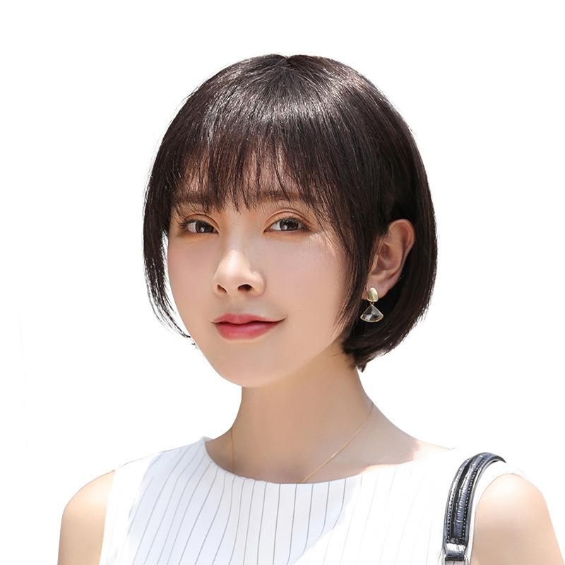 ウィッグ レディース 女性用 短髪 ストレート ボブ 自然 黒 摩・柑棕 全頭かつら 手織り 人毛100％ ファッション 普段使い 医療用 おしゃれ 若見え 小顔効果 補正 9,557円