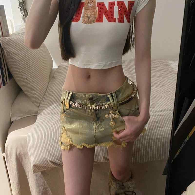 スカート レディース デニム ミニスカート ダメージ加工 ローライズ ヒップハング タイトスカート 無地 コットン 超ミニ丈 普段使い 春夏