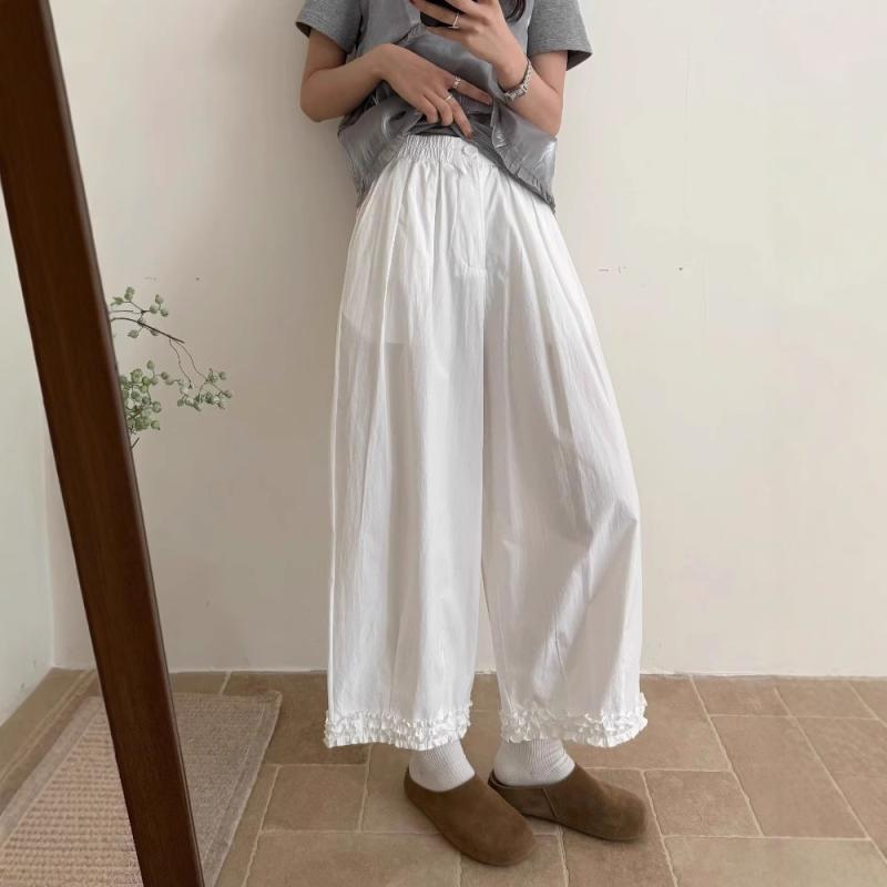 パンツ レディース 韓国風 ワイドパンツ ゆったり ハイウエスト ストレート 薄手 接触冷感 涼しい カジュアル 普段使い 部屋着 リラックス 春夏