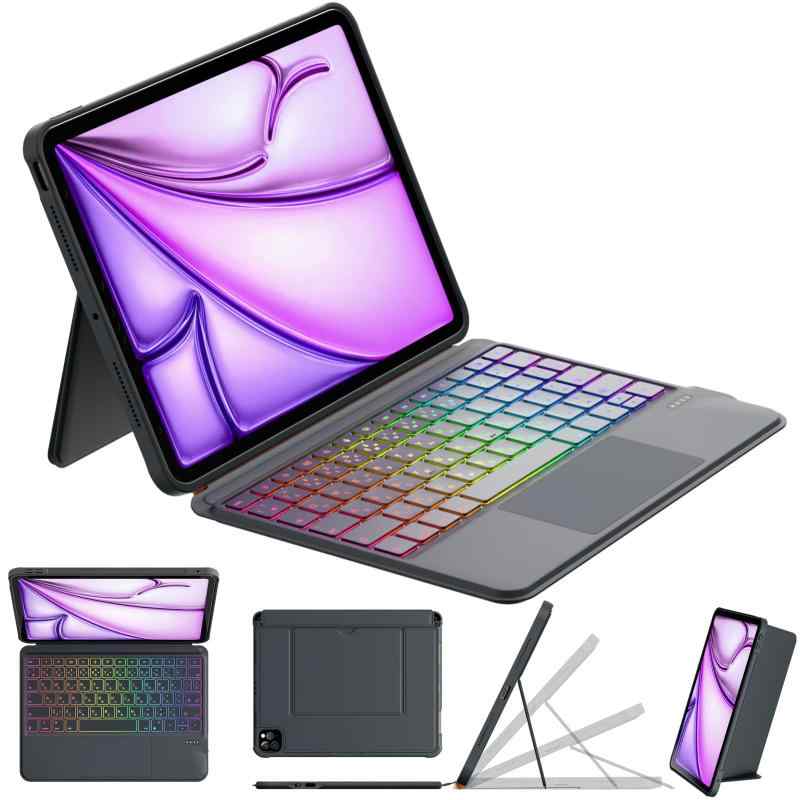 LeynCoo iPad Air/Pro 用 キーボードケース ? 日本語版 -マグネット式 着脱キーボード トラックパッド付き バックライトキー 角度調整スタンド Air 11インチ（M3/M2）、Air 第5/4世代、Pro 11インチ、iP 7,354円