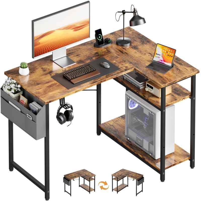 HLFURNITUREデスク机 L字型PCパソコンデスク