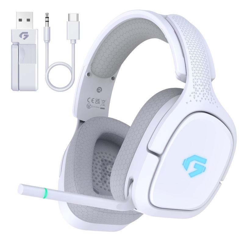 gmrpwnage ゲーミングヘッドセット ワイヤレスヘッドセット ワイヤレスヘッドホン ヘッドホン ヘッドセット Bluetooth 5.2 2.4G 無線 有線 3way接続 ノイズキャンセリング ミュート可能マイク 50MMド