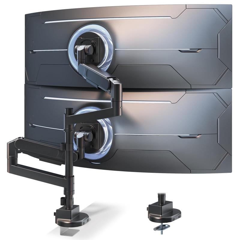 ACCURTEK 2画面モニターアーム 最大57インチまで 耐荷重各2~27kg