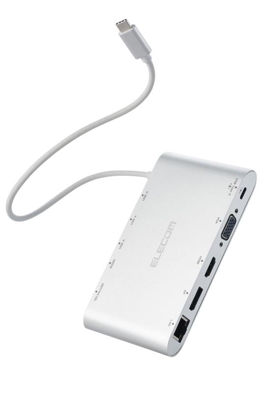エレコム USBハブ ドッキングステーション 11-in-1 マルチモニター4画面 Type-C USB PD100W対応 USB-A×3 / Displayport/HDMI/D-sub / 4極φ3．5端子 イヤホンジャック/SD＋microSD/L 7,974円
