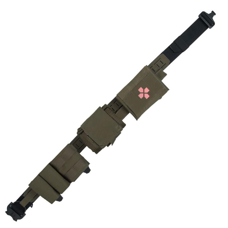 【SABAGEAR】ガンファイター2.0 ベルト レザーカット MOLLE ベルトキット【コブラバックルを標準装備/MOLLE対応/500D生地を使用/3種のポーチ付属】 (L, レンジャーグリーン)