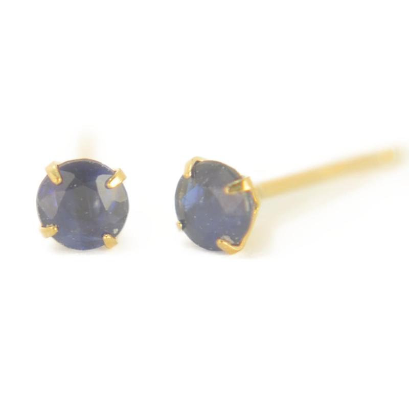 K18天然サファイヤピアス 【1ペア 両耳販売】 サファイヤ ピアス イエローゴールド ピアス K18 k18 K18YG k18yg 18金 yokomountain