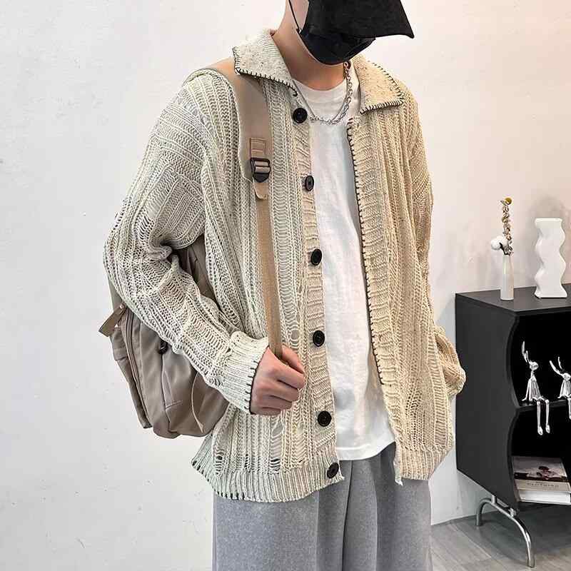 カーディガン メンズ 秋冬 Vネック ニット カーディガン 男性用 無地 アウター レトロ カジュアル 普段使い 部屋着 хлопковая смесь リラックス ウェア 長袖 トップス グリーン 系 アプリコット большой размер
