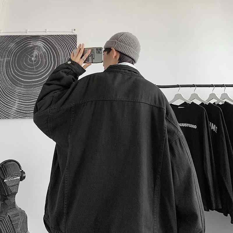 メンズ デニム ジャケット 韓国風 ゆったり ワークジャケット 春秋 トップス カジュアル