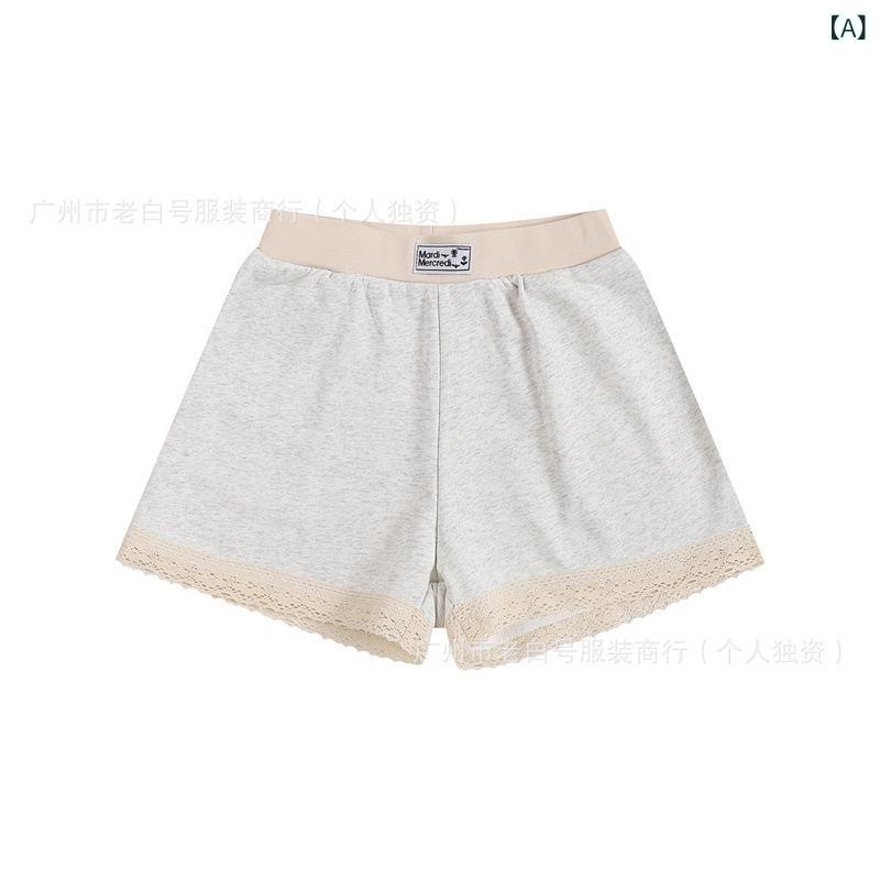 ショートパンツ レディース 燕麦色 グレー ブラック コットン 花柄 薄手 ゆったりサイズ 伸縮性 顕著