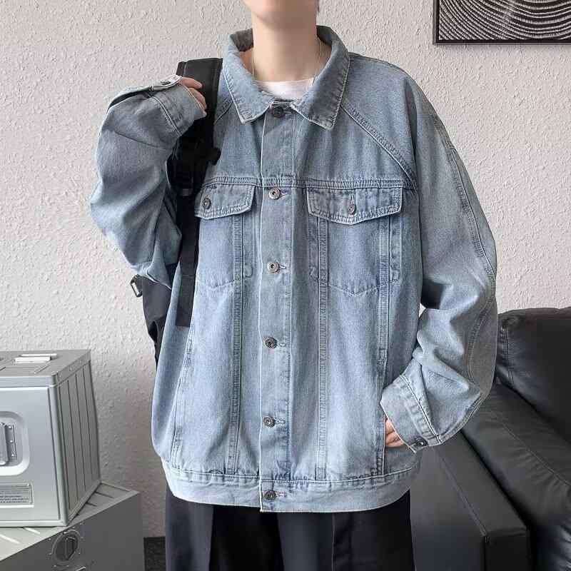 ジャケット メンズ デニムジャケット Gジャン 男性用 ブルゾン アウター ワークウェア 春秋 カジュアル ゆったり ブラック 黒 ブルー