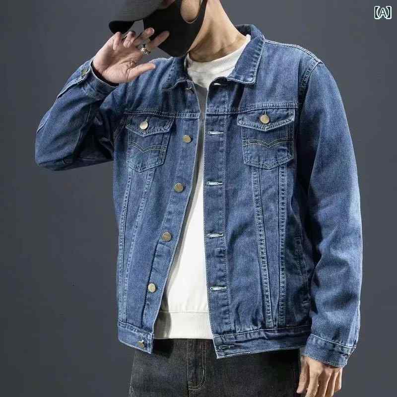 ジャケット 男性用 デニム 春秋 ブルゾン ゆったり カジュアル Gジャン ライトアウター 4,570円