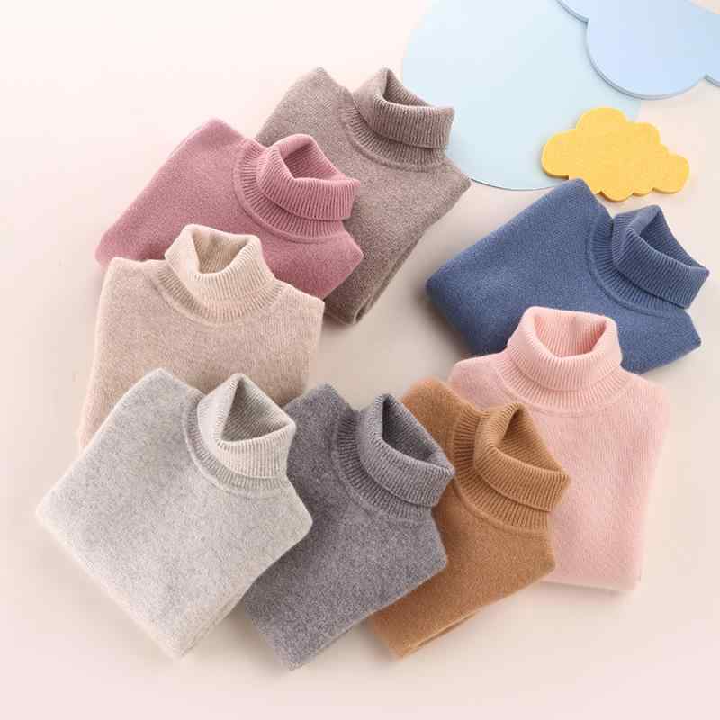 子供服 ニット セーター ベビー キッズ 厚手 ピュア カシミヤ トップス 防寒 プルオーバー 無地 クルーネック 秋冬 ミルクホワイト パステルピンク ライトグレー チャコールグレー ローズピンク ブルー キャメル マスタード 90cm 100cm 1