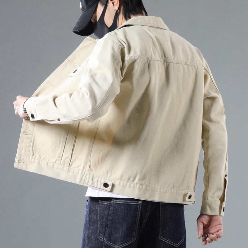 ジャケット 男性用 デニムジャケット Gジャン ブルゾン カジュアル アメカジ 古着風 羽織り 耐摩耗 春秋 黒 ブラック カーキ 綿