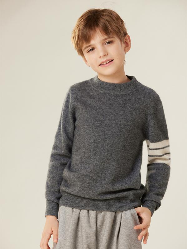 子供服 ニット/セーター 秋冬 子供用 カシミヤ セーター 男の子 女の子 丸首 プルオーバー セーター 中大 接触冷感 ニットウェア 110cm 120cm 130cm 140cm 150cm 160cm 170cm モカブラウン ゴムレッド ライトグ