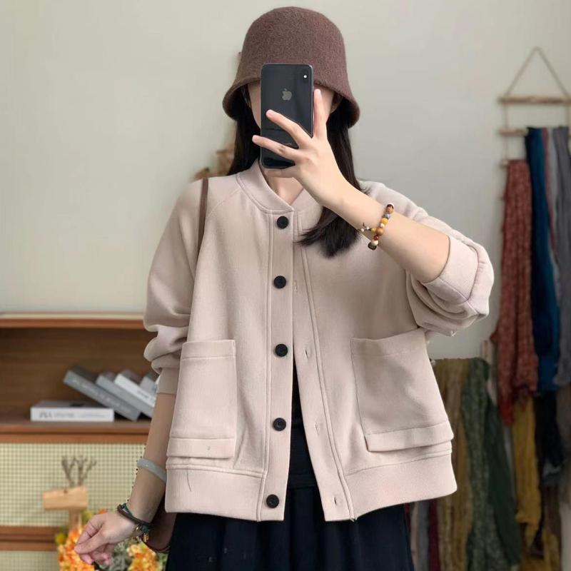 レディース ジャケット 短丈 フーディー 開衫 トップス 棒球服 春秋 花柄 グレー ブラック Vネック 長袖 ワイドシルエット ポリエステル 中厚 通勤 普段使い 快適 気質 スタイル 女性用 秋冬 コーデ 軽量 伸縮性